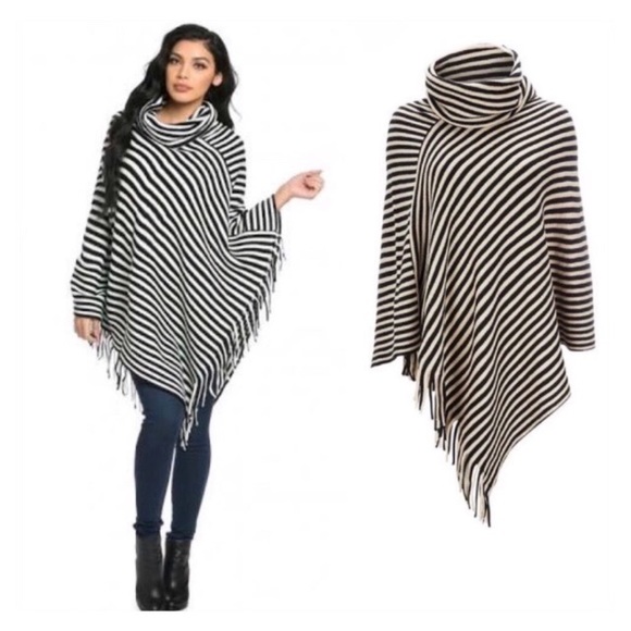 Striped poncho - Picture 2 of 6